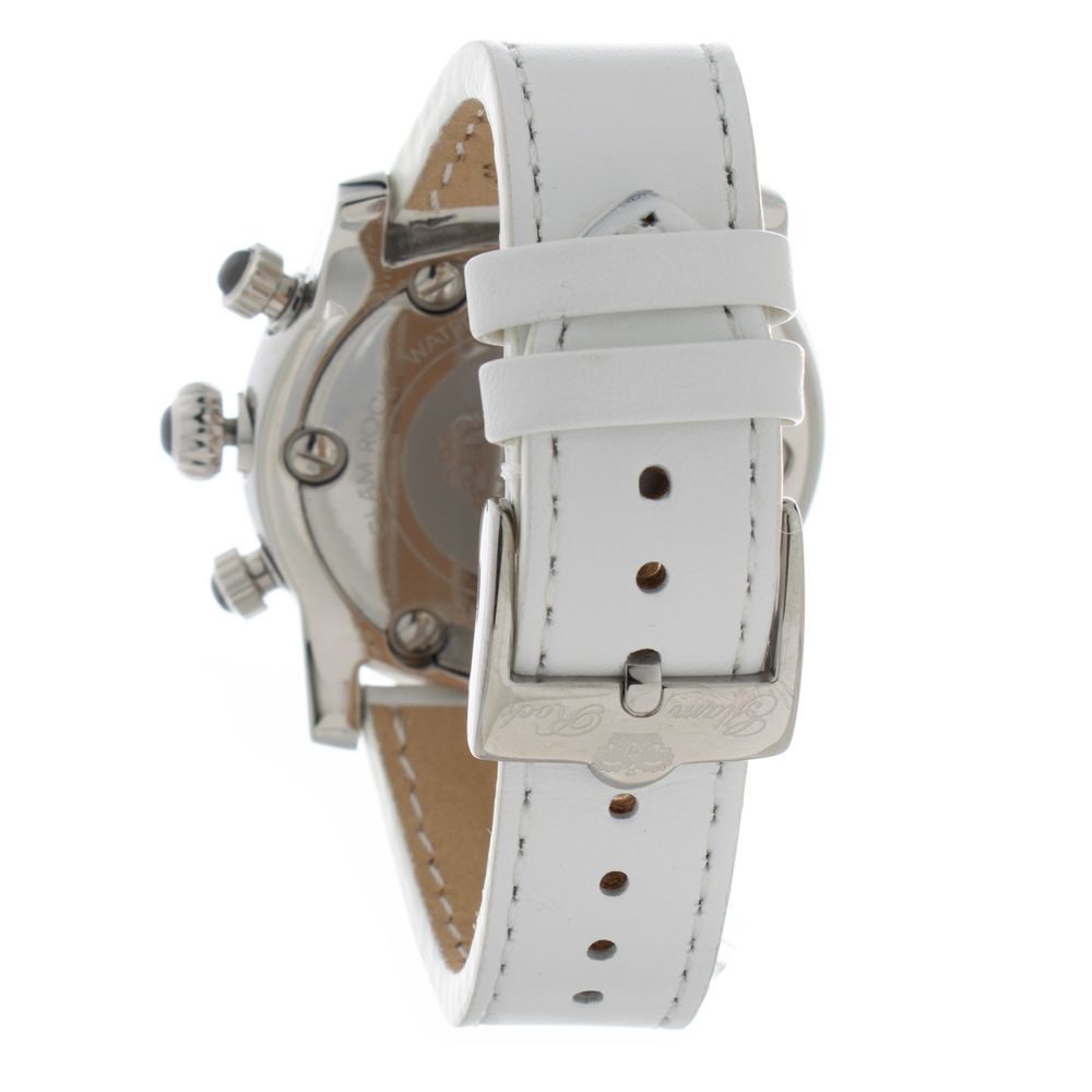 Black Leather Dress Watch, Glam Rock Damenuhr
