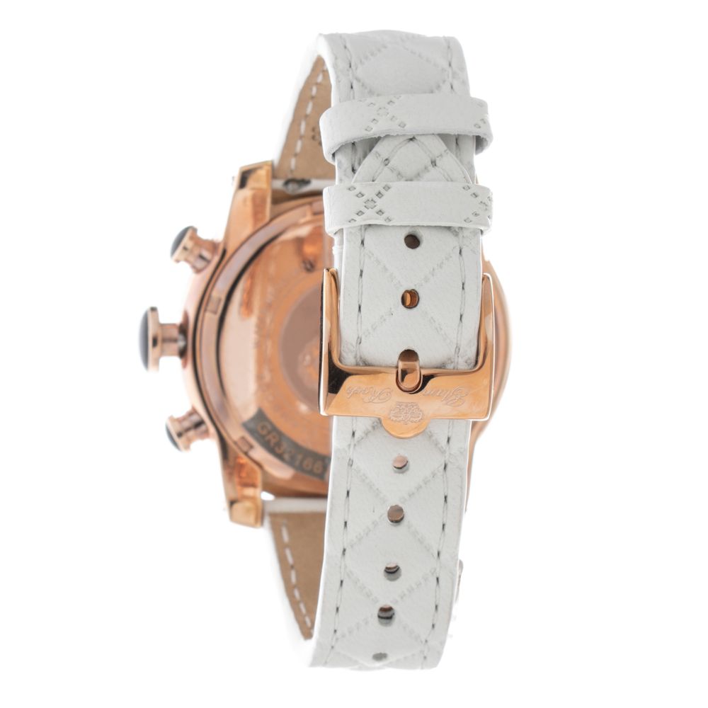 White Leather Dress Watch, Glam Rock Damenuhr