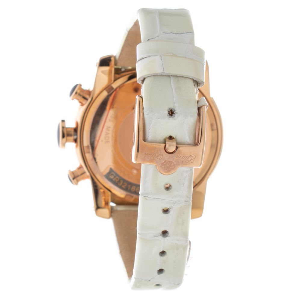 White Leather Dress Watch, Glam Rock Damenuhr
