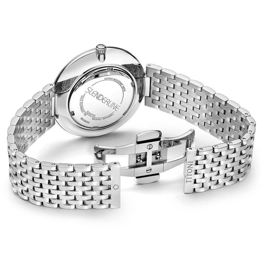Gray Stainless Steel Dress Watch, Titoni Unisex
