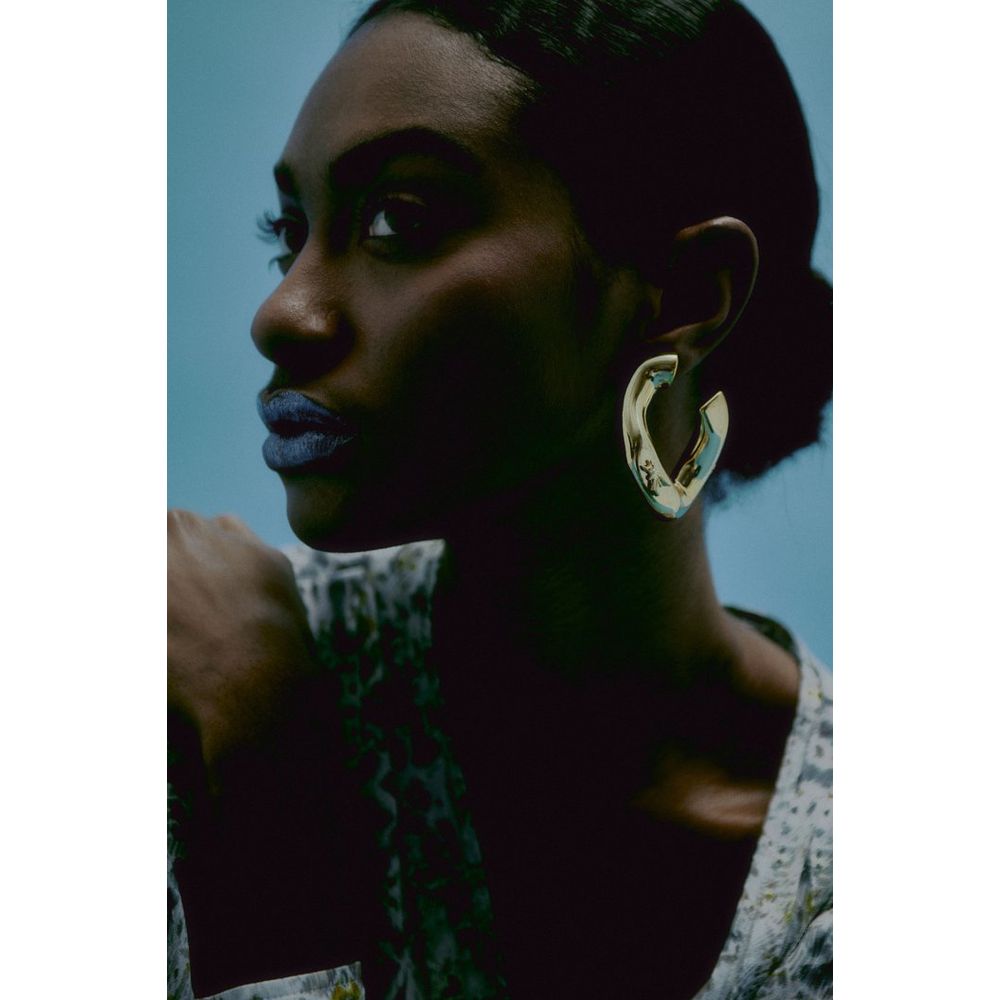 Gold Plastic Earrings, Patrizia Pepe