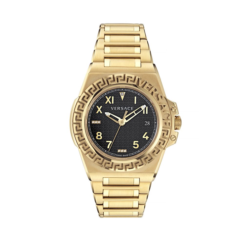 Gold Stainless Steel Dress Watch, Versace Damenuhr