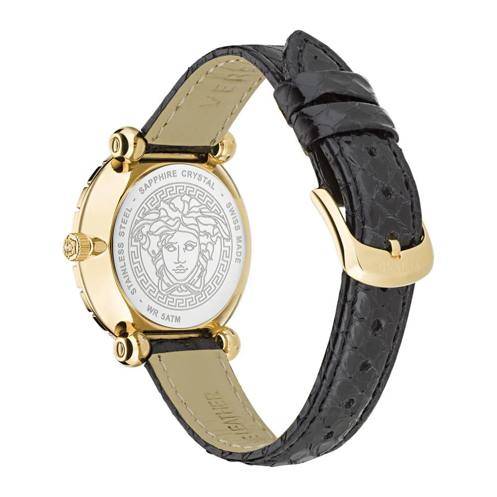 Black Fur Dress Watch, Versace