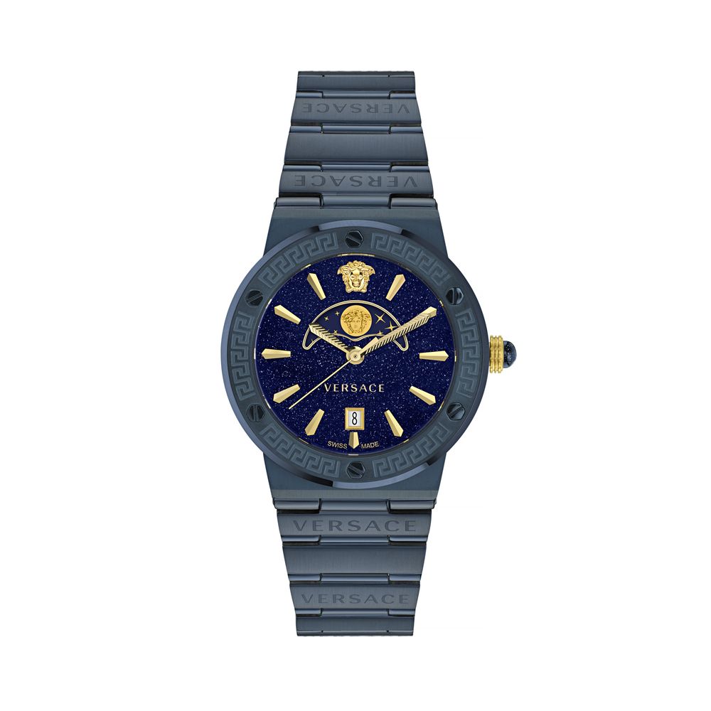 Blue Stainless Steel Dress Watch, Versace Herrenuhr