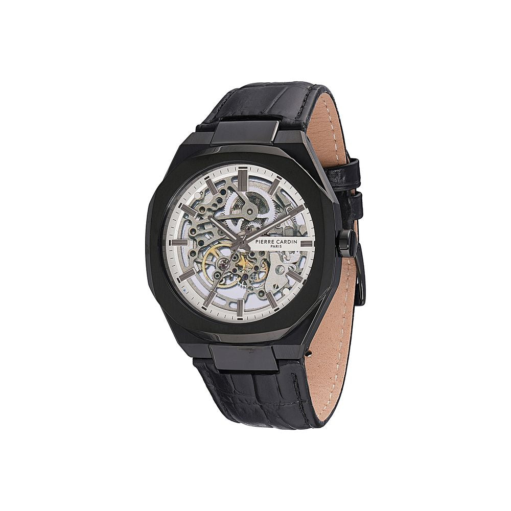 Black Leather Dress Watch, Pierre Cardin Damenuhr