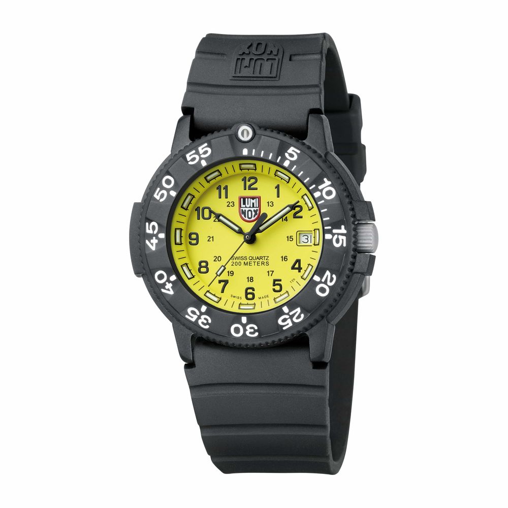 Black Rubber Sport Watch, Luminox Herrenuhr