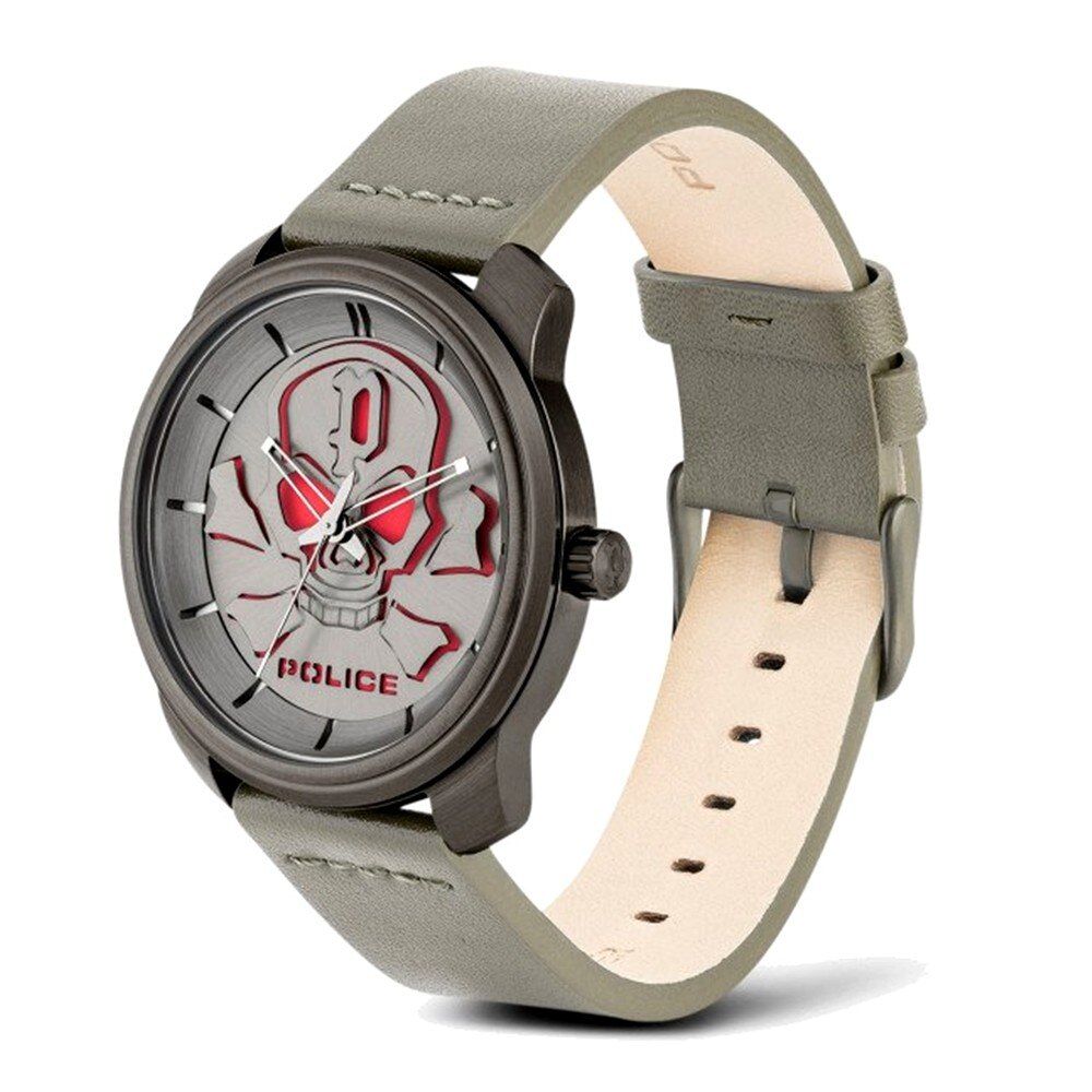 Gray Leather Dress Watch, Police Herrenuhr