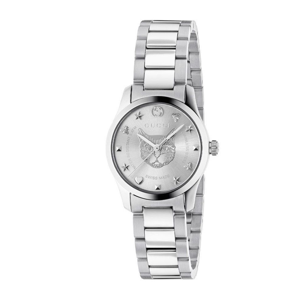 Gray Stainless Steel Dress Watch, Damenuhr Gucci
