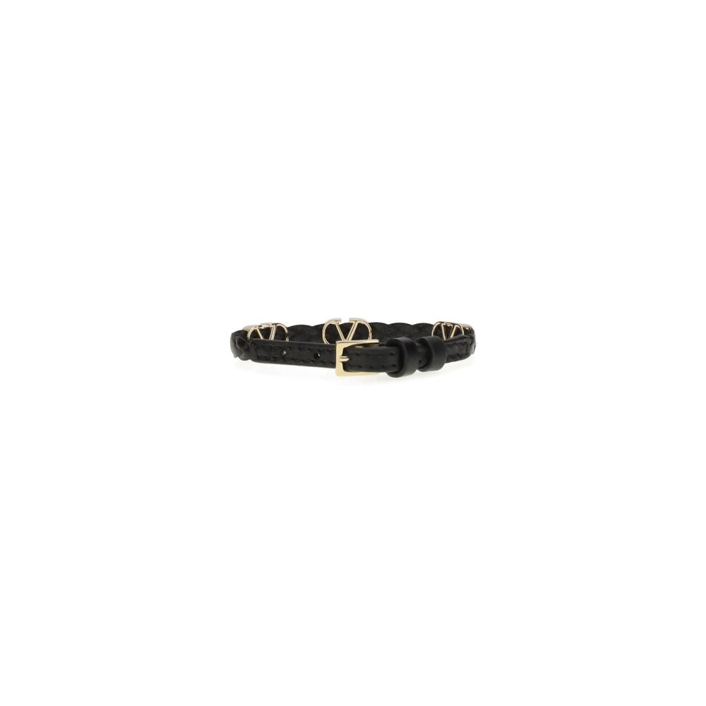 Black Calf Leather Bos Taurus Bracelet, Valentino Garavani