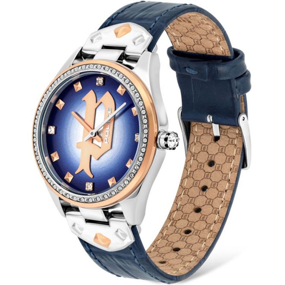 Blue Leather Dress Watch, Police Herrenuhr