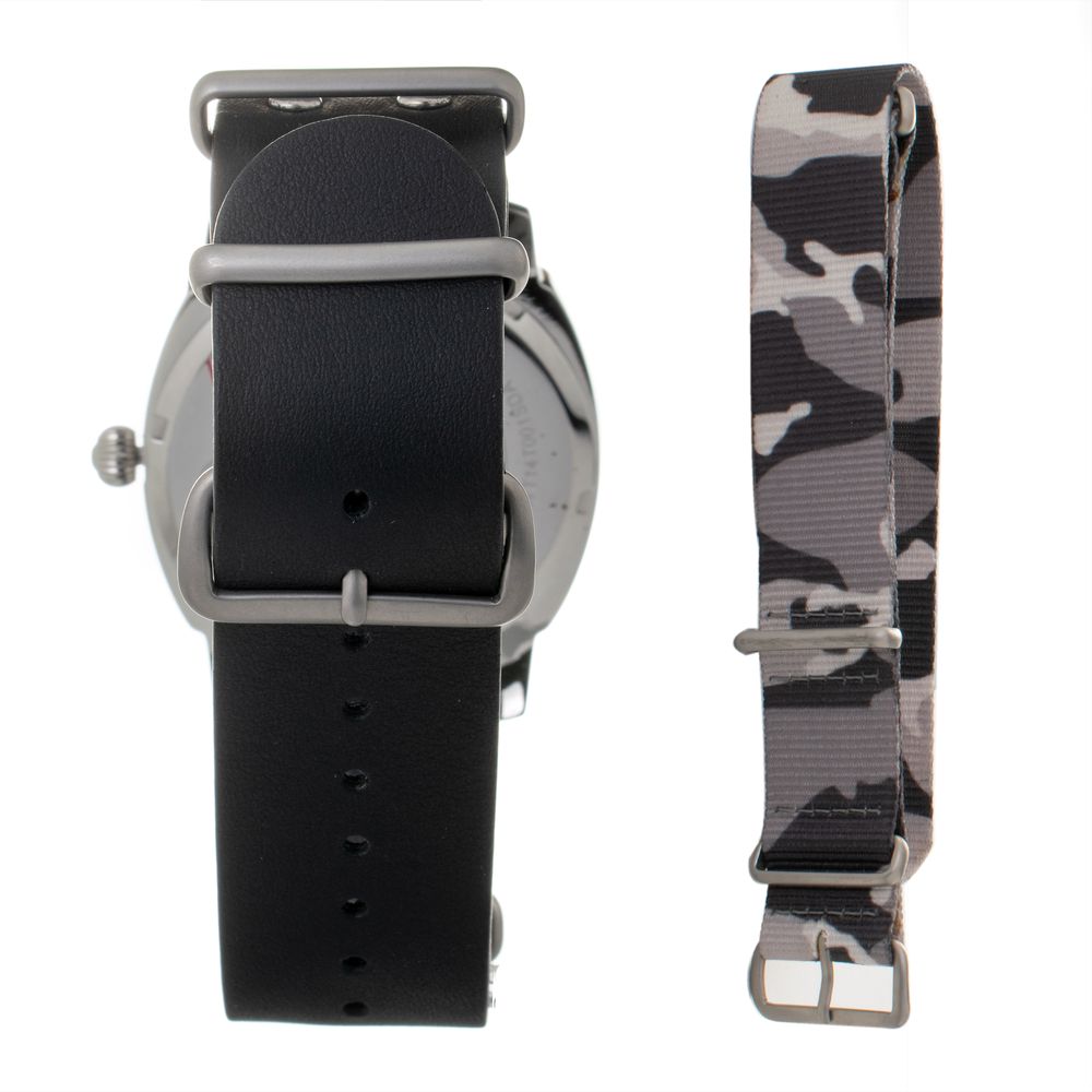 Black Leather Dress Watch, Folli Folli Damenuhr