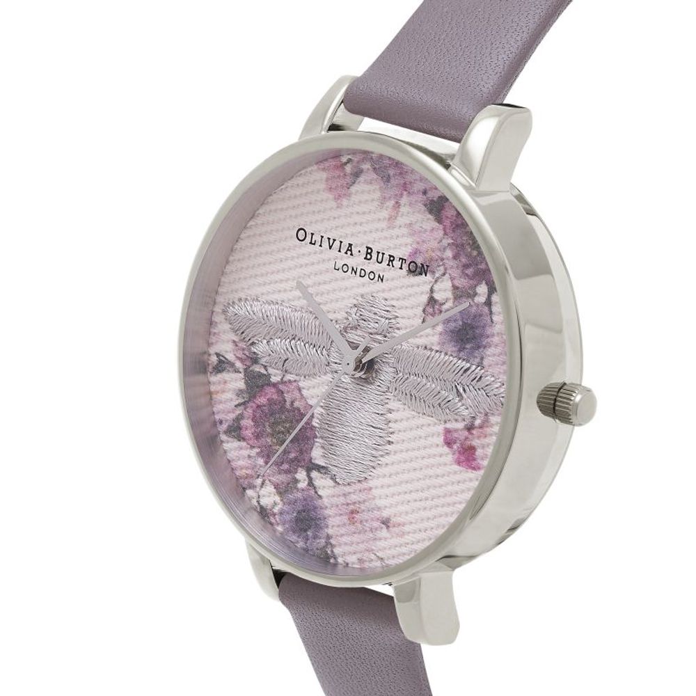 Gray Artificial Leather Dress Watch, Olivia Burton Damenuhr