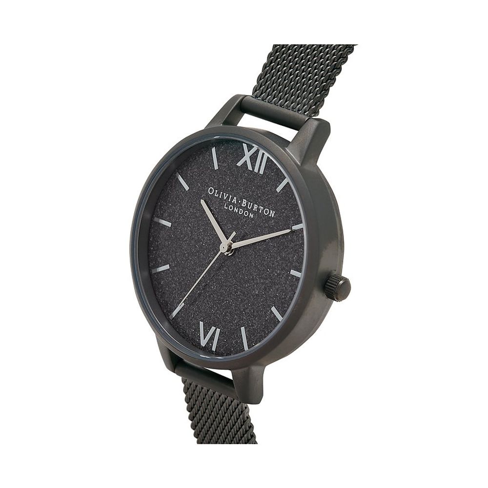 Black Stainless Steel Dress Watch, Olivia Burton Damenuhr