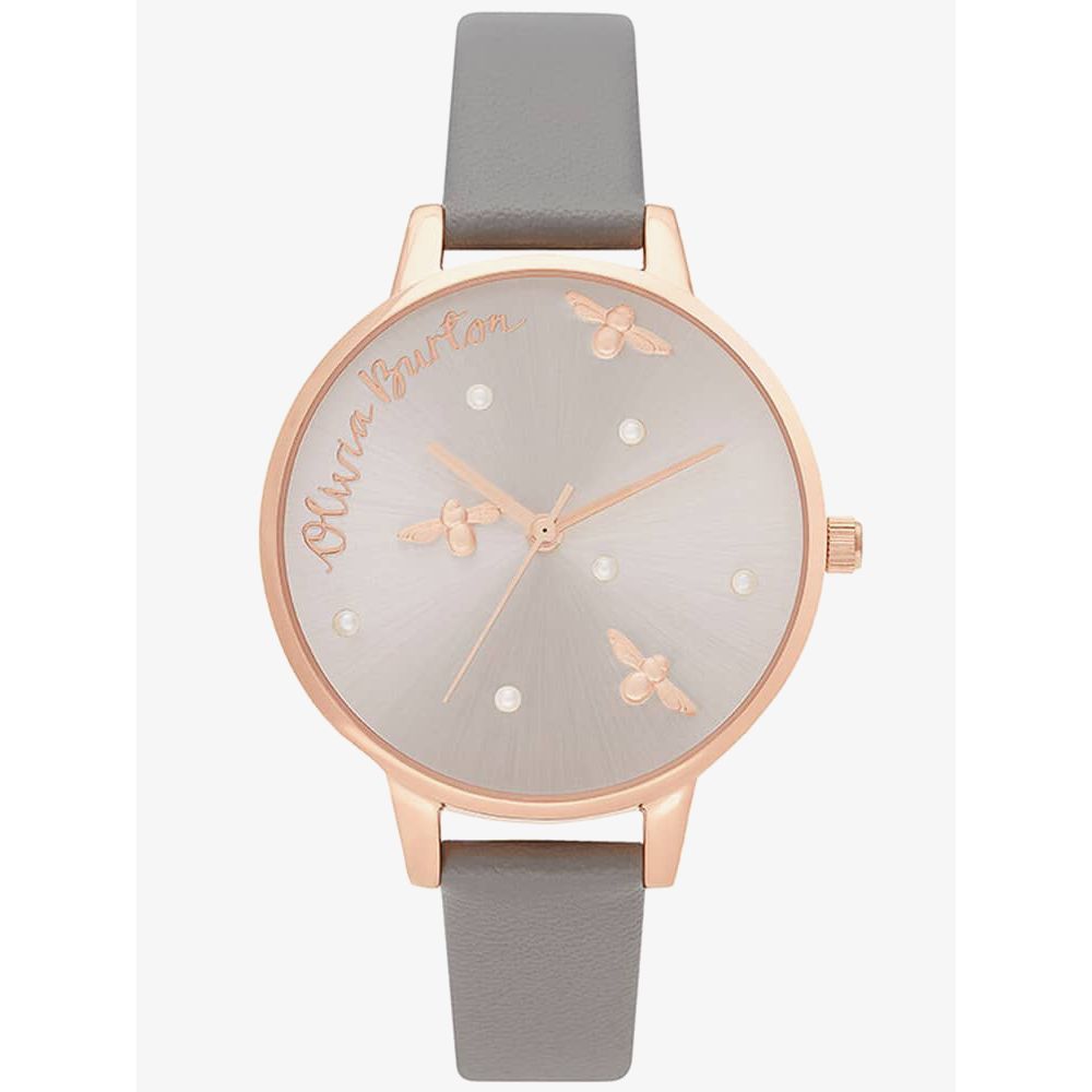Gray Artificial Leather Dress Watch, Olivia Burton Damenuhr