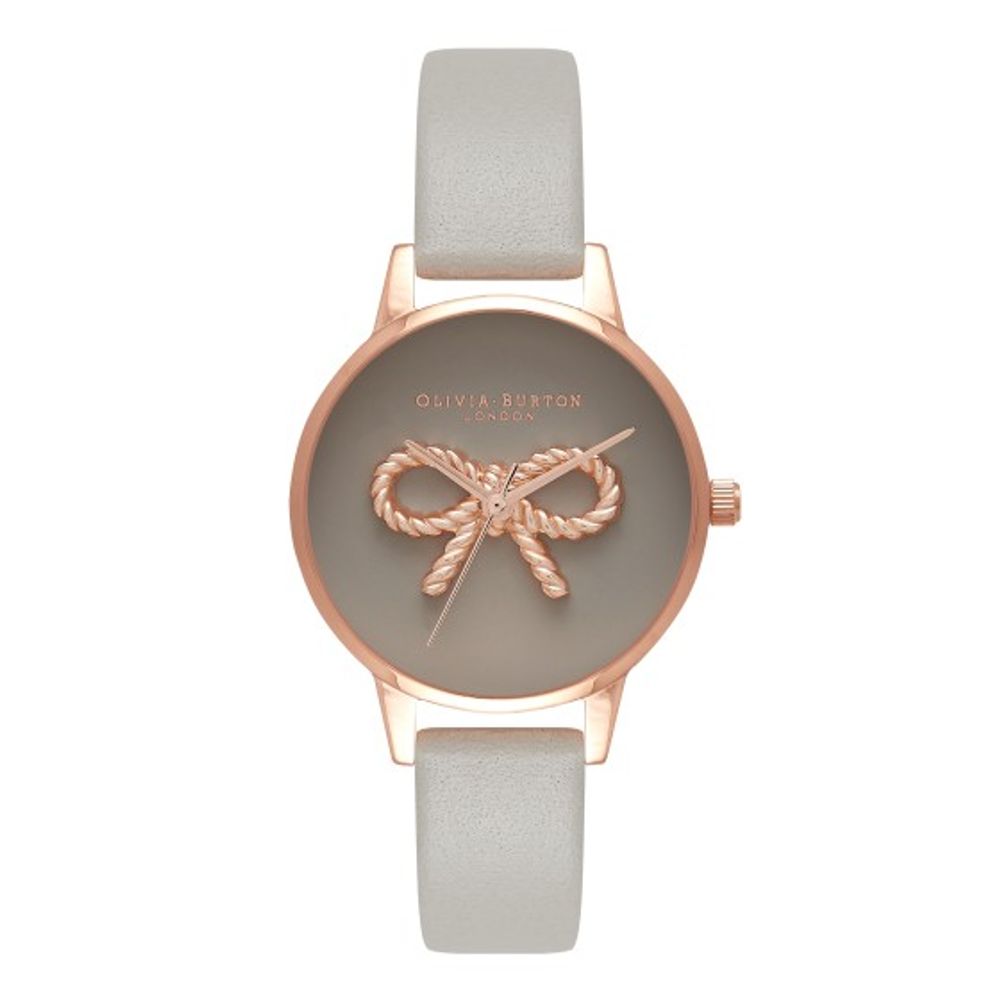 Gray Artificial Leather Dress Watch, Olivia Burton Damenuhr