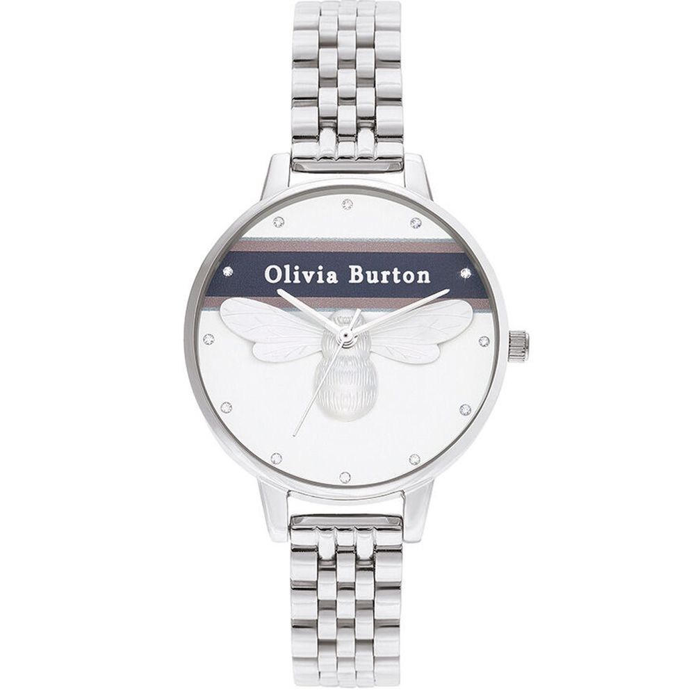 Silver Stainless Steel Dress Watch, Olivia Burton Damenuhr