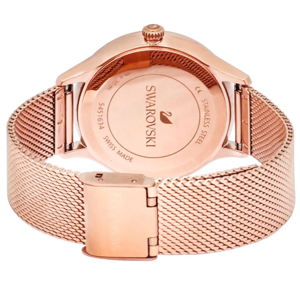 Swarovski Octea Nova Damenuhr mit grauem Zifferblatt und goldenem Mesh-Armband - 5451634