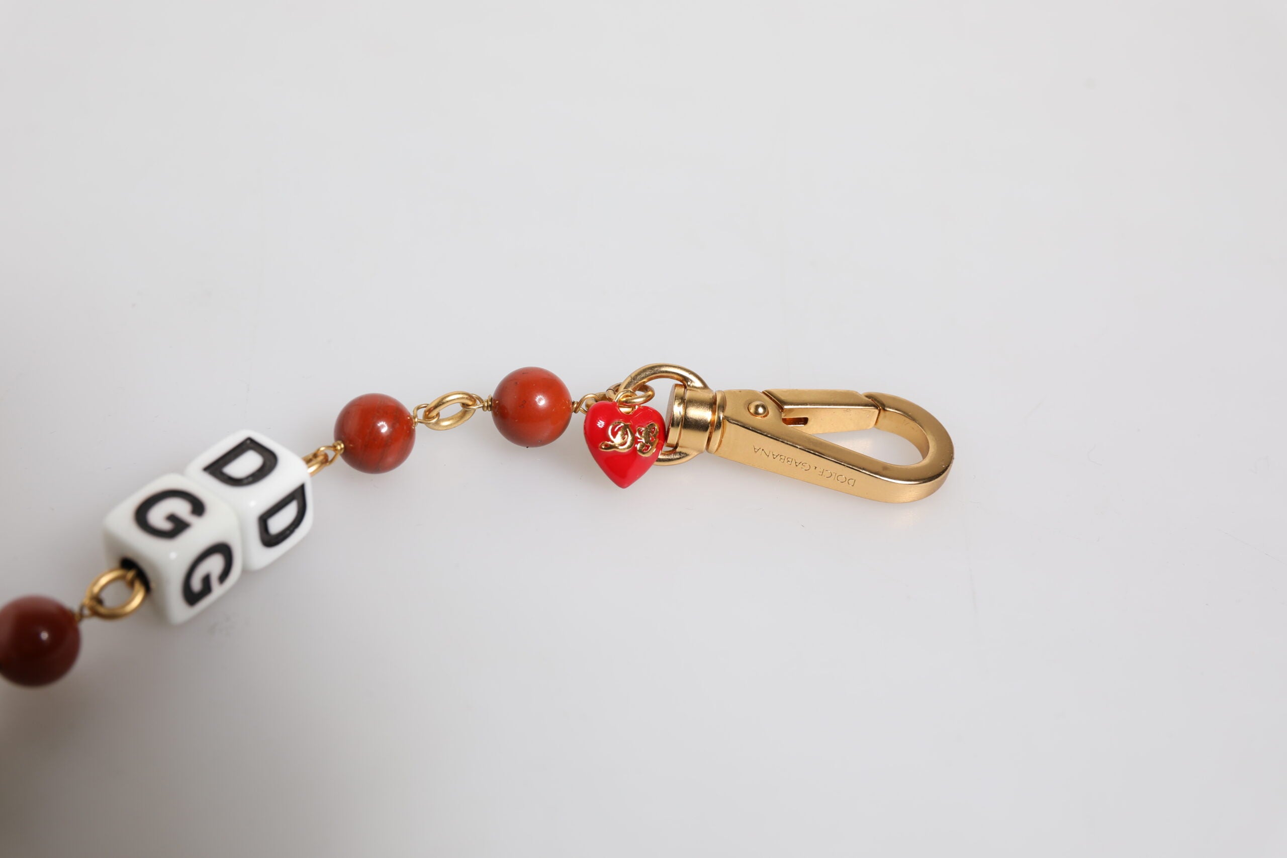 Multicolor Gold Tone Brass Chain DG Logo Dice Bracelet, Dolce & Gabbana