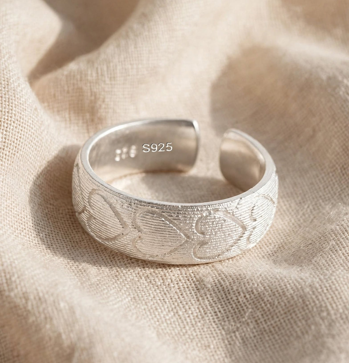 Joy-Sweet Heart-Ring , 925 Silber, Silberring verstellbar | größenverstellbarer Damenring You