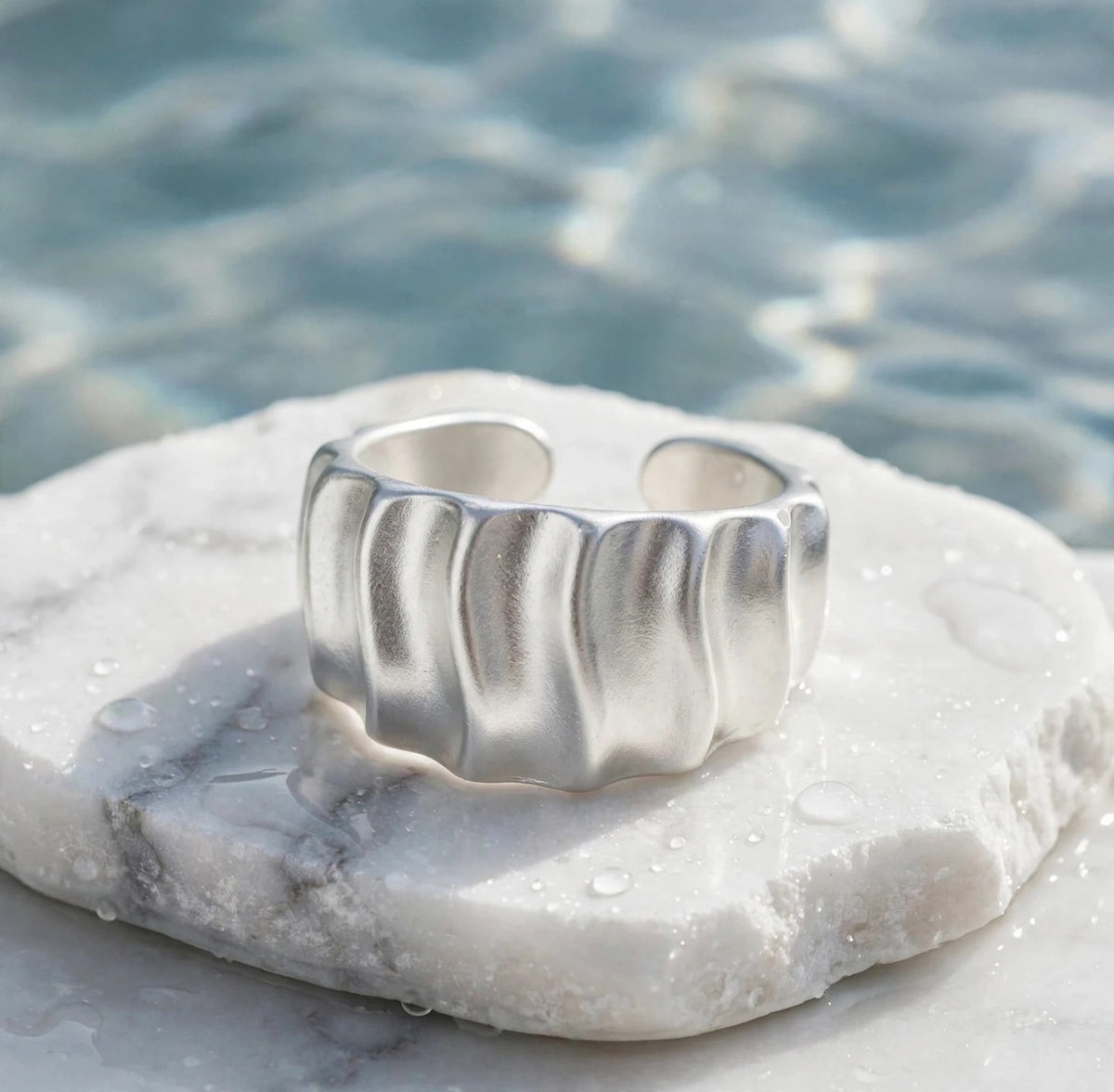 Marea Wave- Ring , 925 Silber, Silberring | größenverstellbarer Damenring