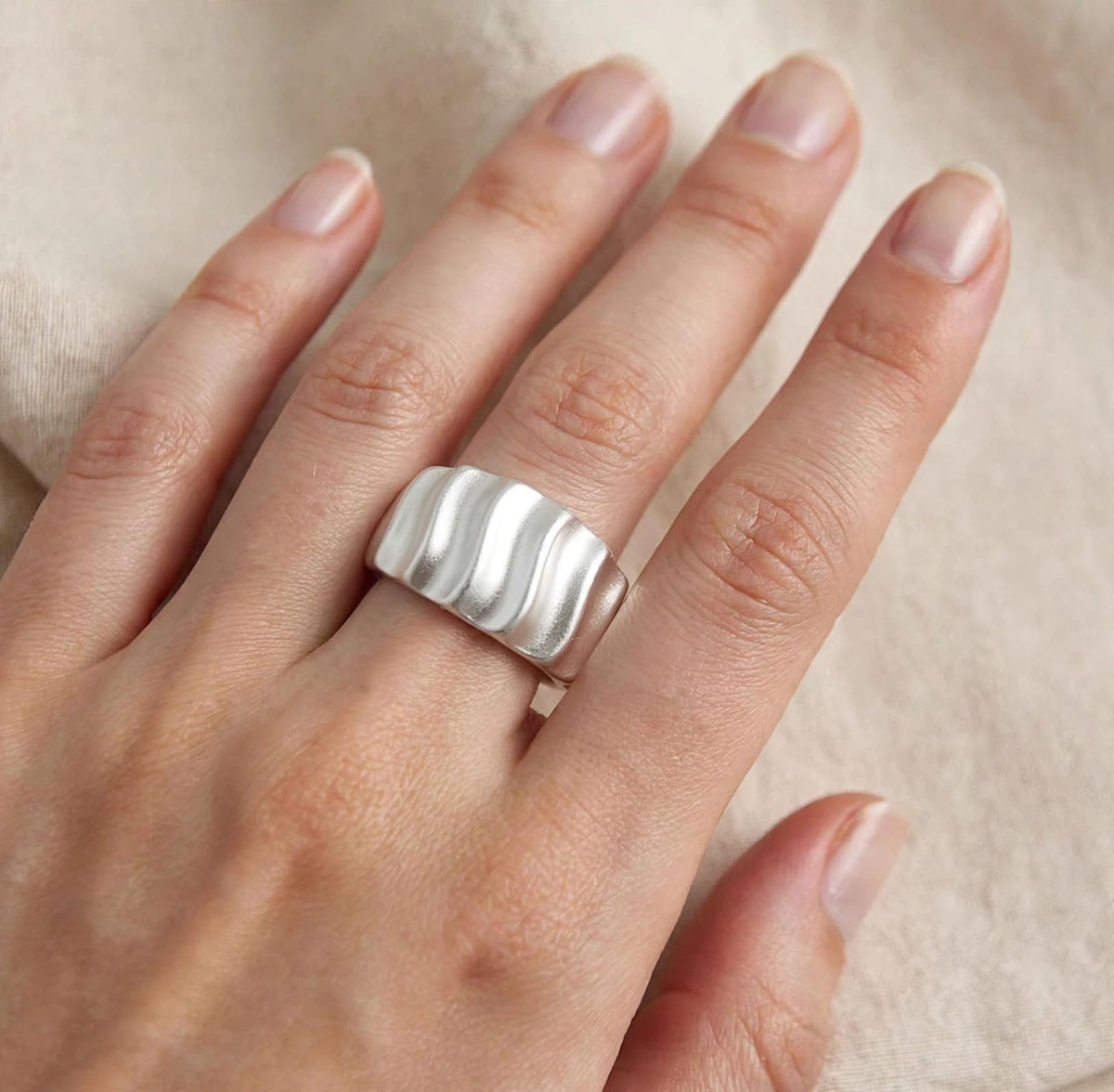 Marea Wave- Ring , 925 Silber, Silberring | größenverstellbarer Damenring