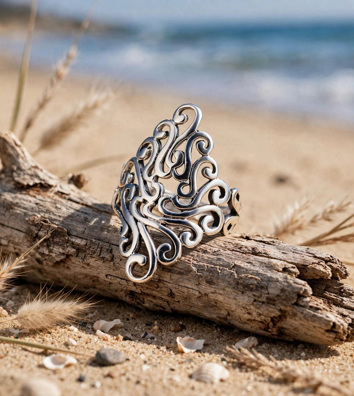 Baadal - Silber Ring , 925 Silber, Silberring | größenverstellbarer Damenring
