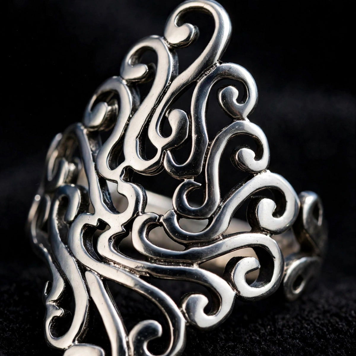 Baadal - Silber Ring , 925 Silber, Silberring | größenverstellbarer Damenring