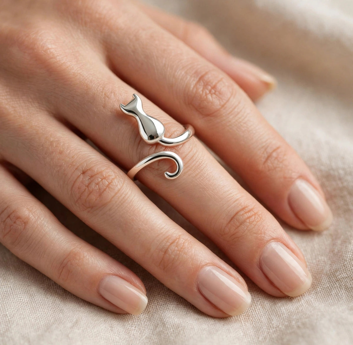 Luna’s Tail- Silber Ring , 925 Sterling Silber - Kie Katzenlover
