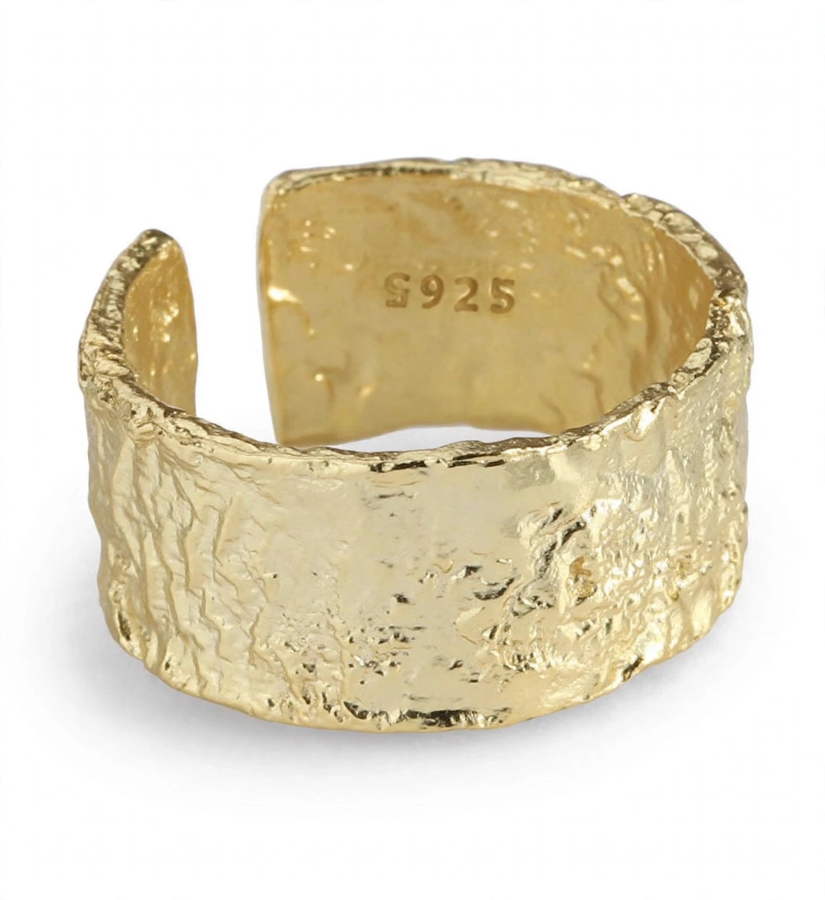 Ocean Ripple - Breiter -Ring , 925 Silber, in Silber und Goldlook, Größenvariabel