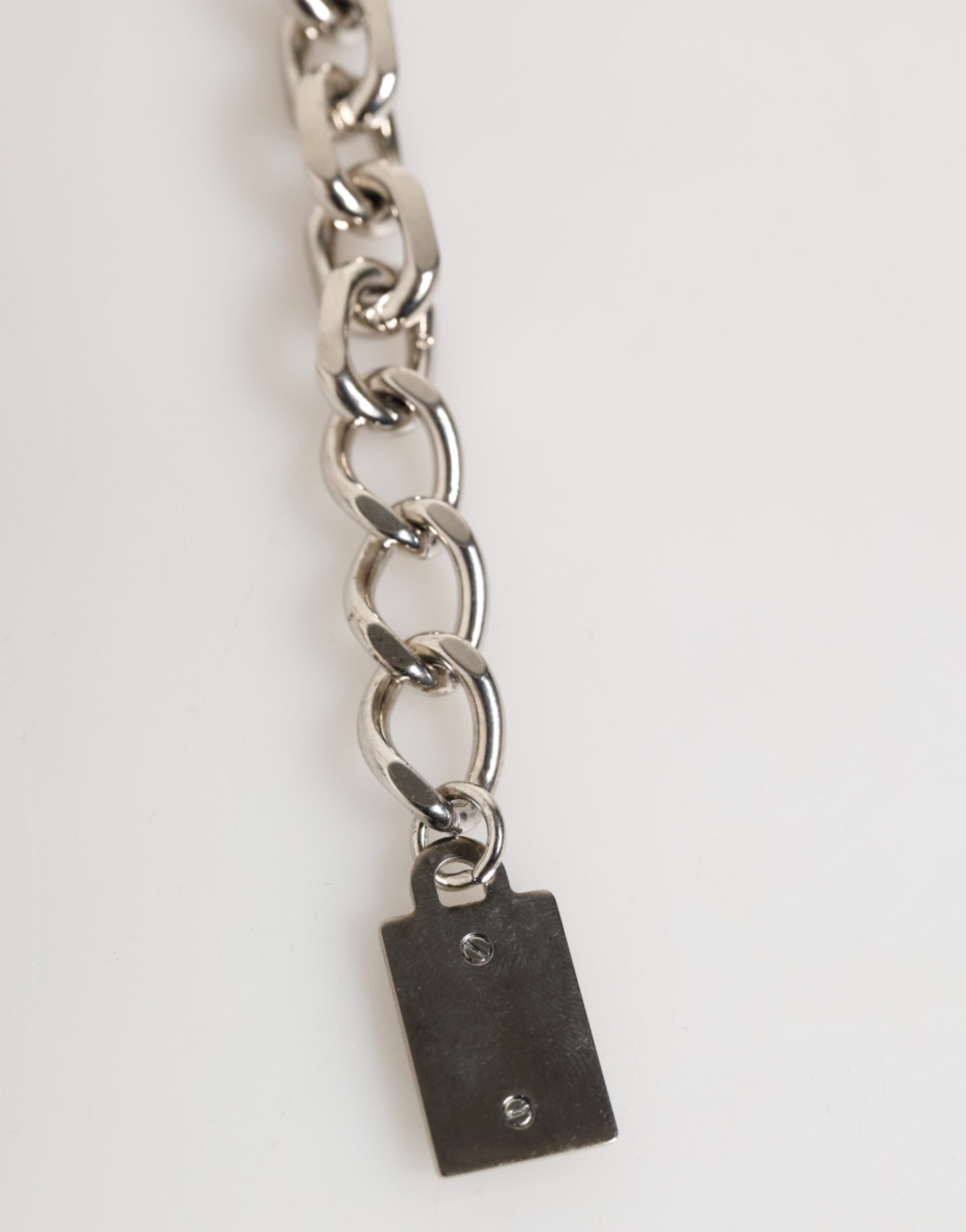 Silver Chain Brass Beaded Lobster Clasp Logo Men Bracelet, Dolce & Gabbana