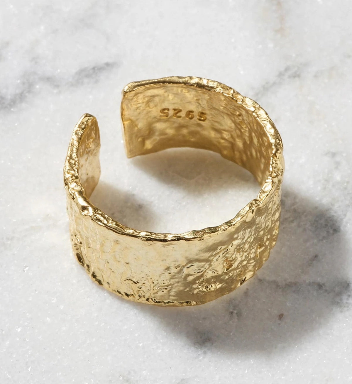 Ocean Ripple - Breiter -Ring , 925 Silber, in Silber und Goldlook, Größenvariabel