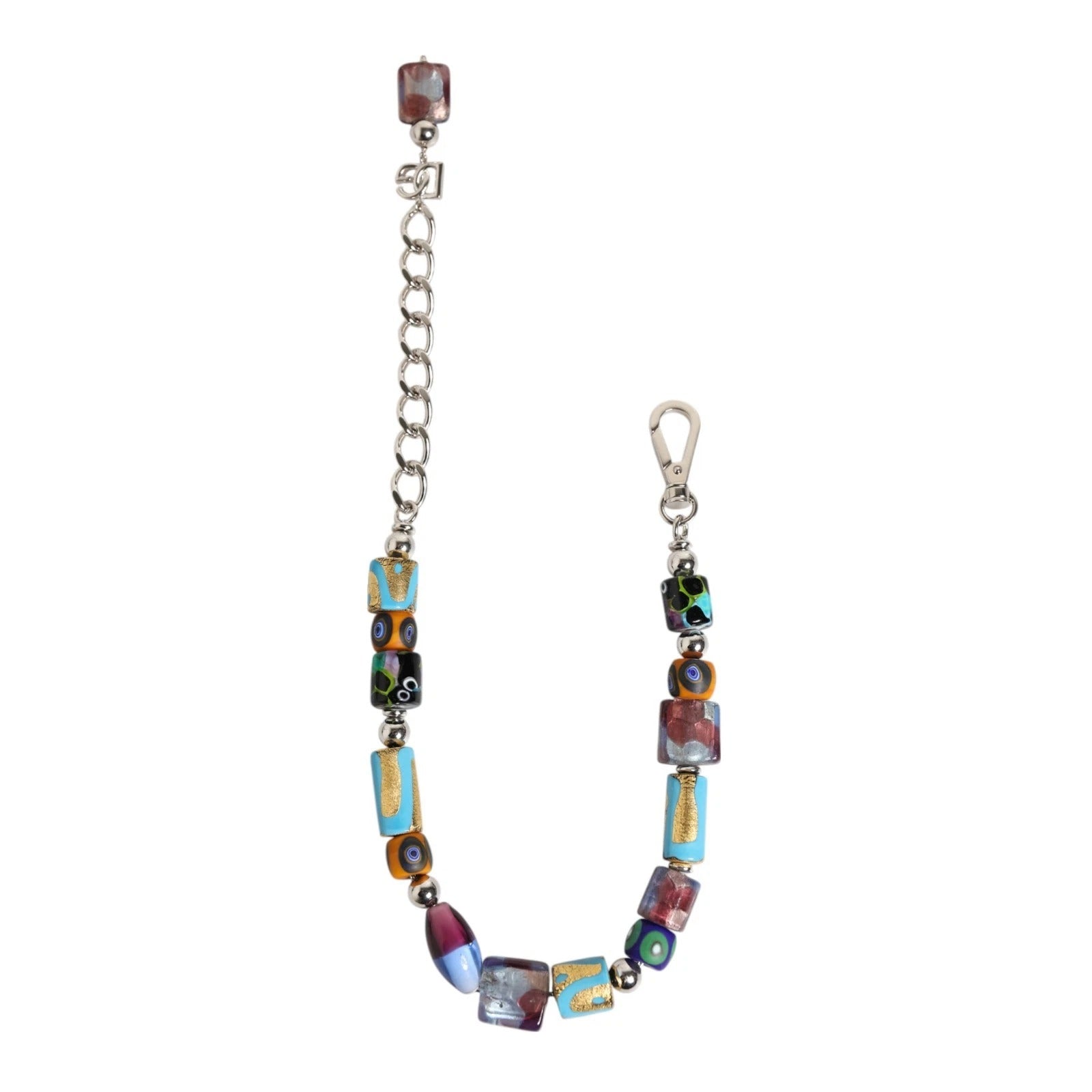 Multicolor Murano Glass Beads Brass Zamak Necklace, Dolce & Gabbana