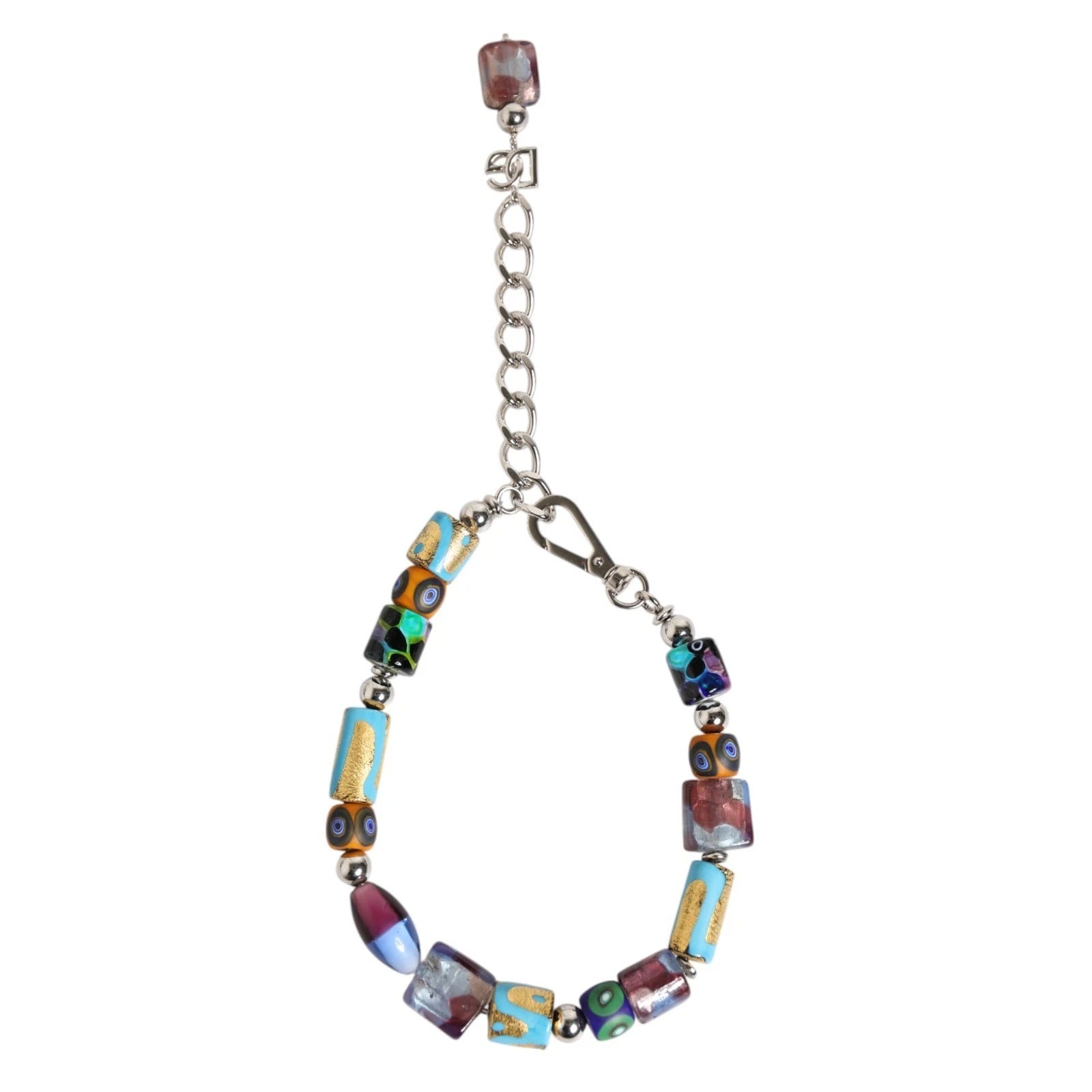 Multicolor Murano Glass Beads Brass Zamak Necklace, Dolce & Gabbana