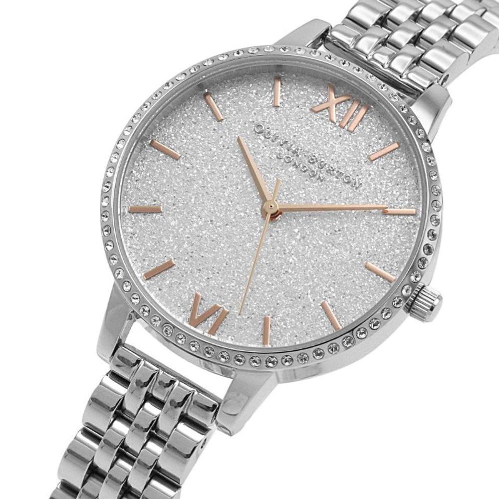 Silver Stainless Steel Dress Watch, Olivia Burton Damenuhr