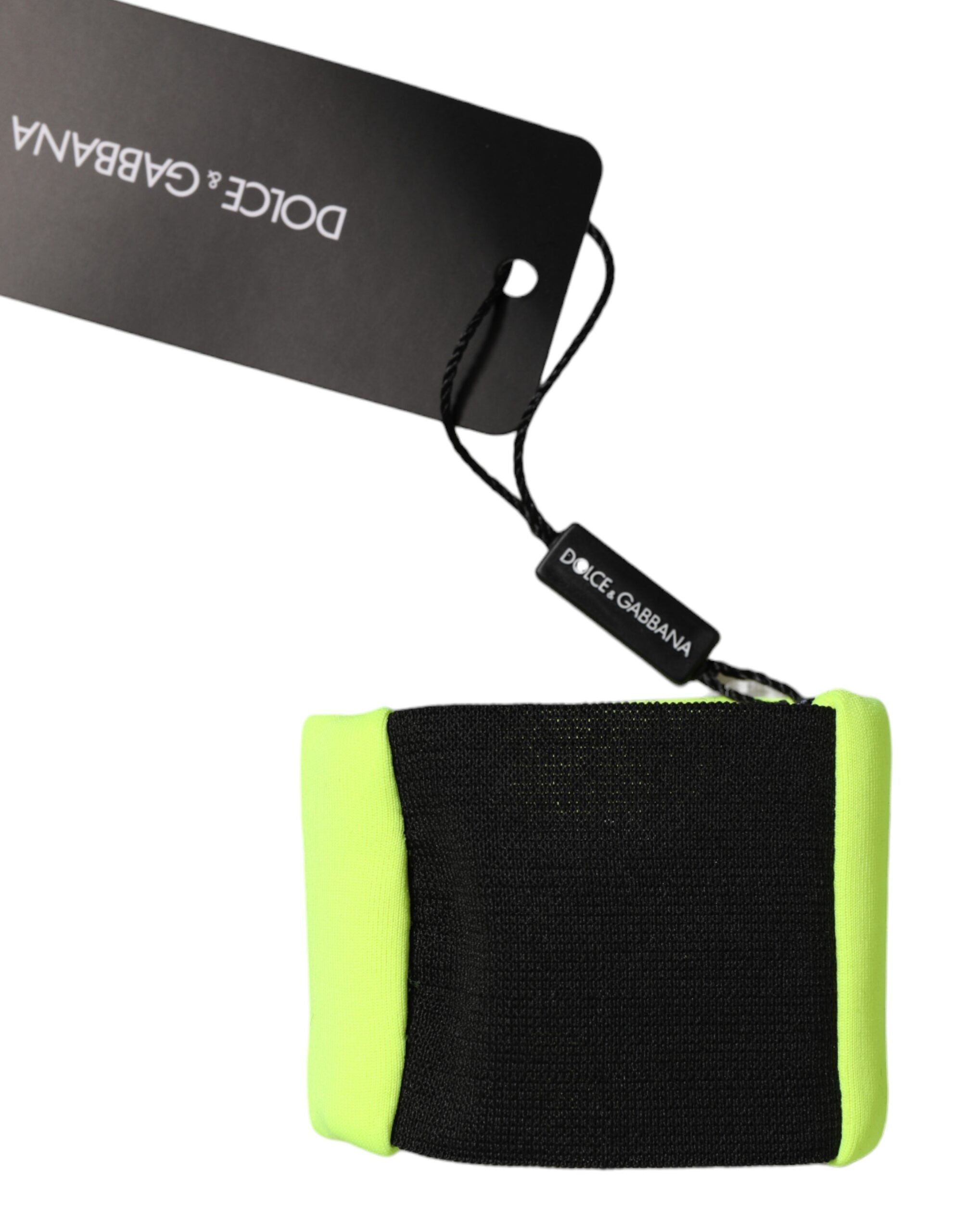 Yellow Green Silk DG Logo Men Wristband, Dolce & Gabbana
