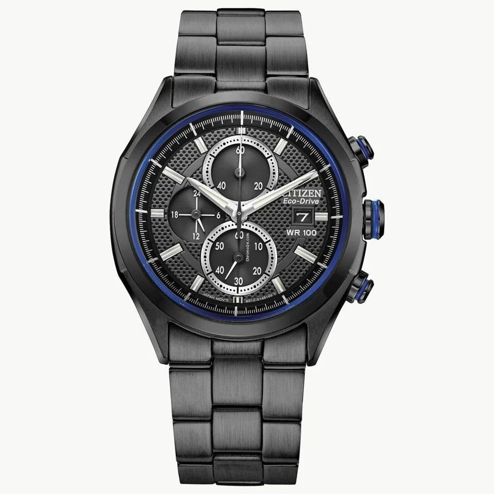 Black Stainless Steel Sport Watch, Citizen Herrenuhr