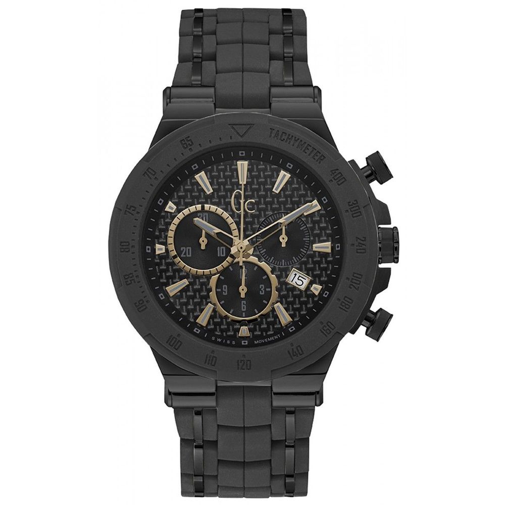Black Stainless Steel Dress Watch, Herrenuhr GC