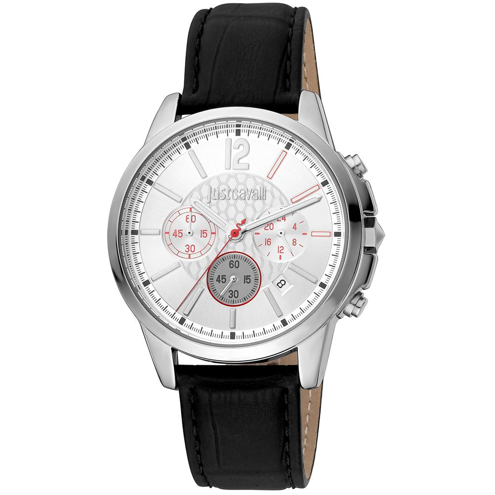 Black Leather Dress Watch, Just Cavalli Herrenuhruhr