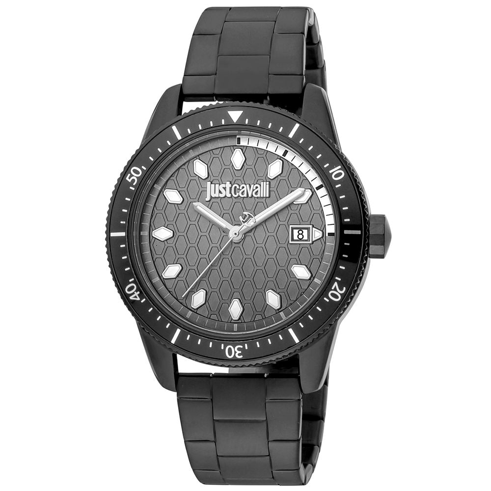 Black Stainless Steel Dress Watch, Just Cavalli Herrenuhruhr