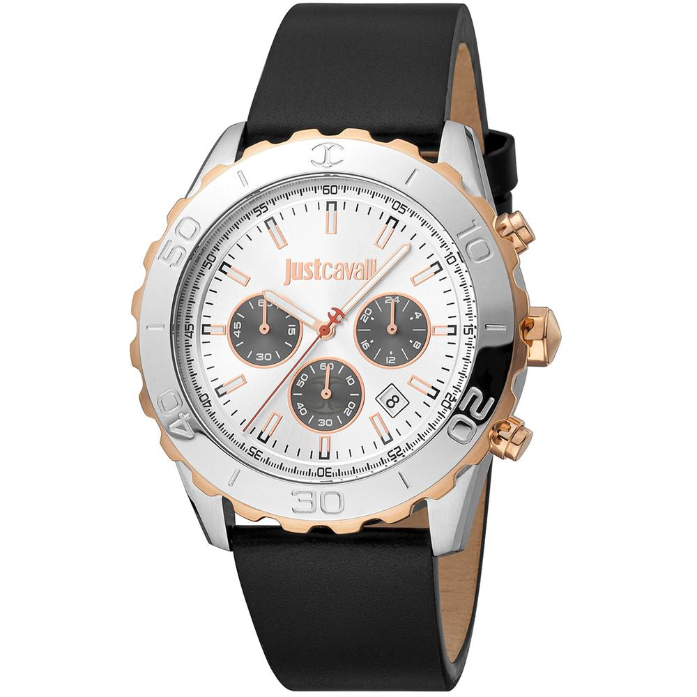 Black Leather Bracelet Watch, Just Cavalli Herrenuhruhr