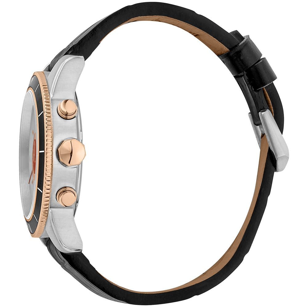 Black Leather Dress Watch, Just Cavalli Herrenuhruhr