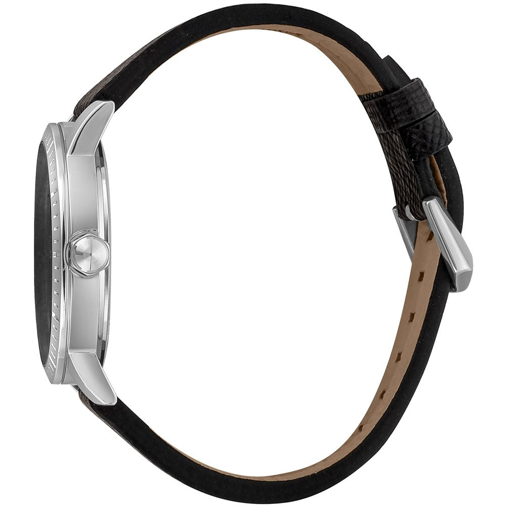 Black Leather Dress Watch, Just Cavalli Herrenuhruhr