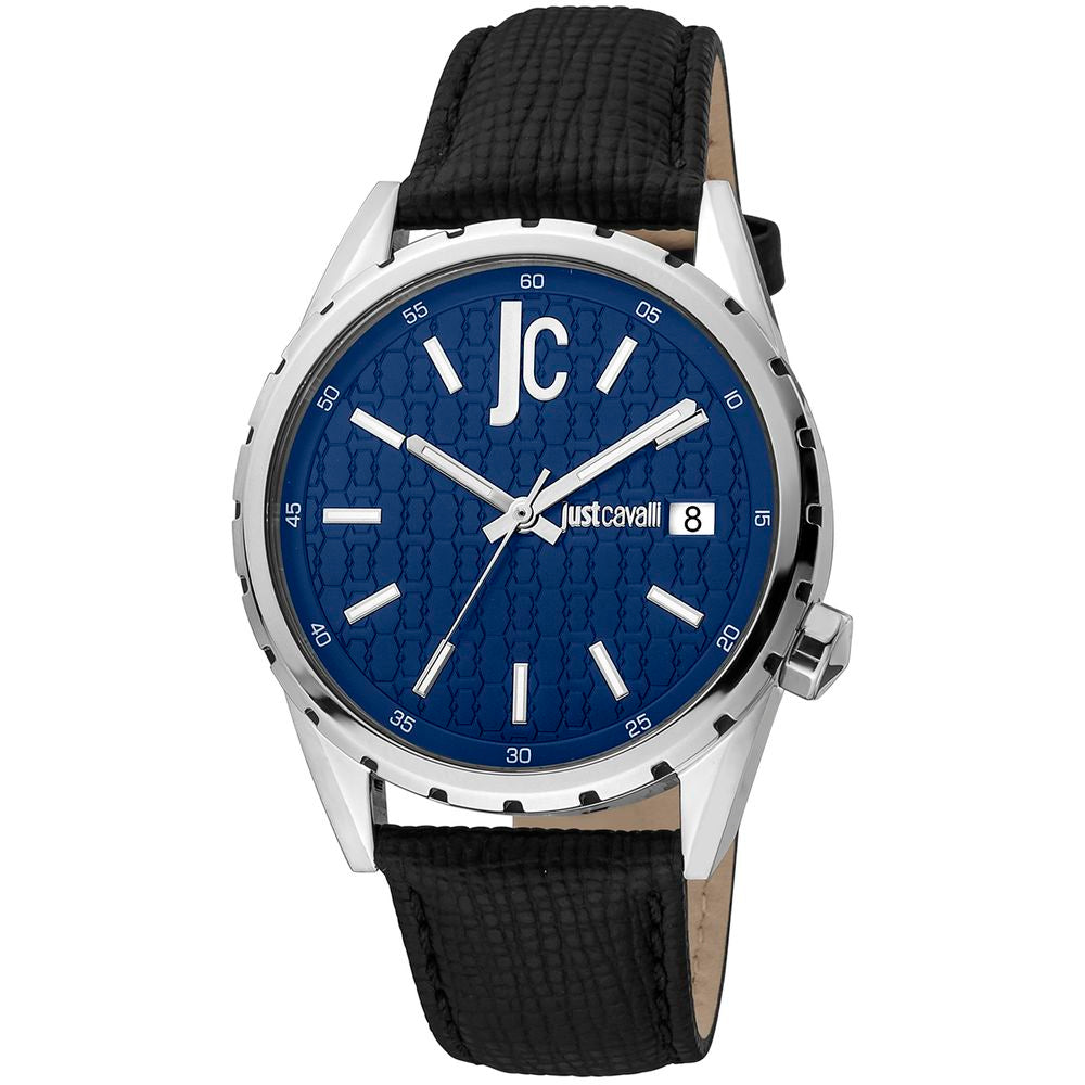 Black Leather Dress Watch, Just Cavalli Herrenuhruhr