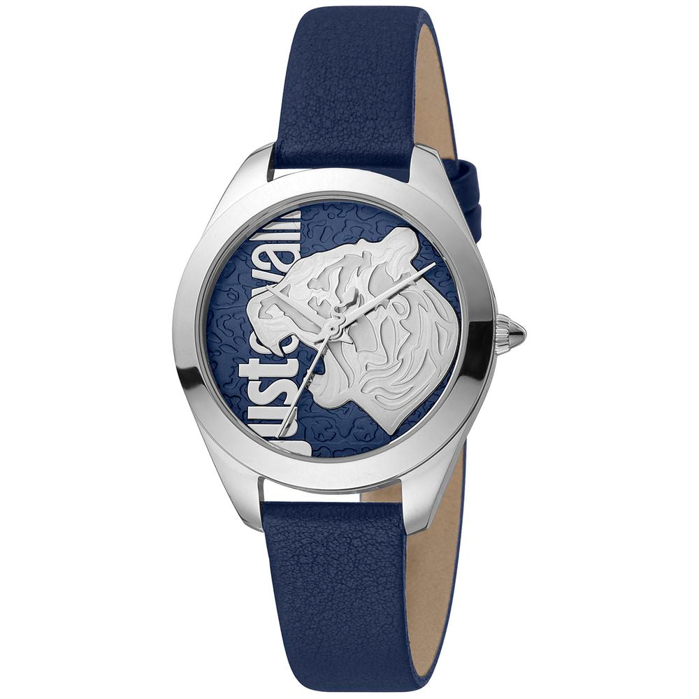 Blue Leather Dress Watch Just Cavalli Damenuhr