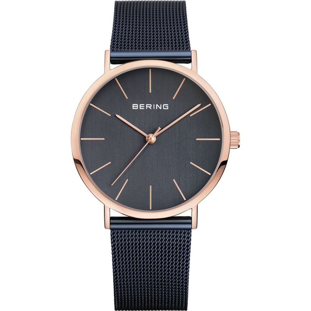 Blue Stainless Steel Dress Watch