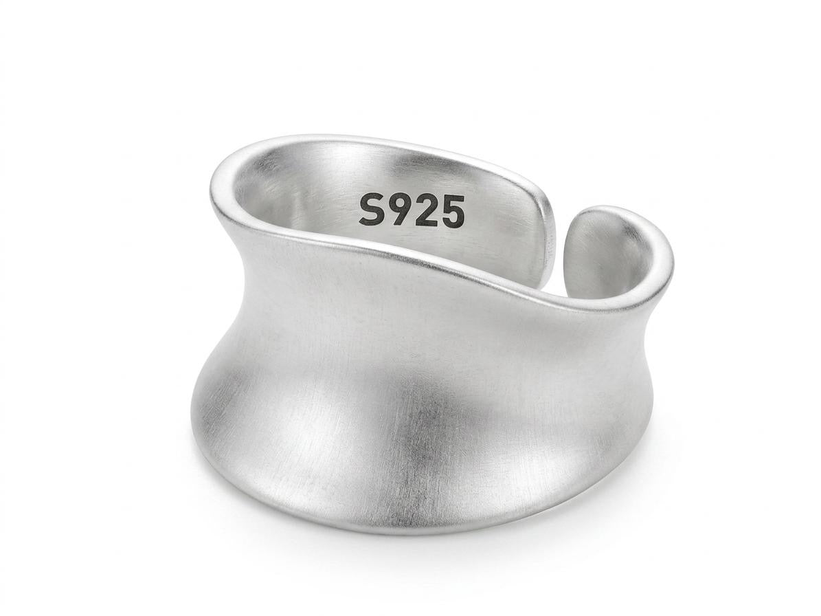 Lilli Wave - 925 Sterling Silber in welliger Form, Ästhetischer Ring für Damen - Lilli-G