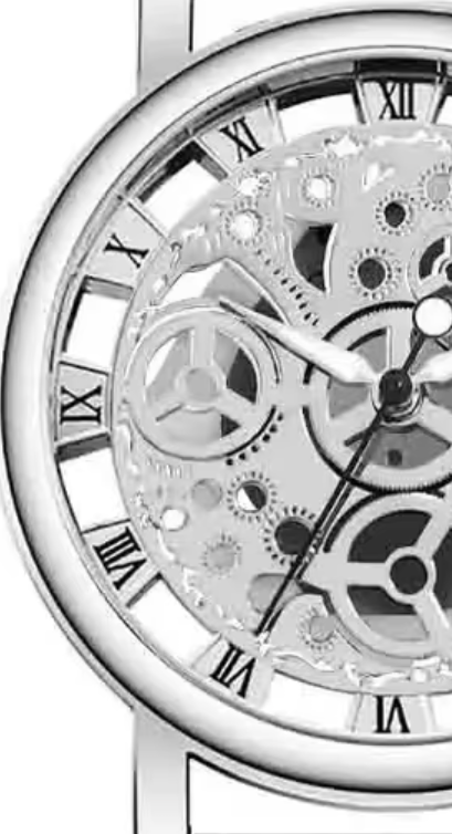 Skeleton Faux Mechanische Uhr im Metalldesign, 3 Varianten,