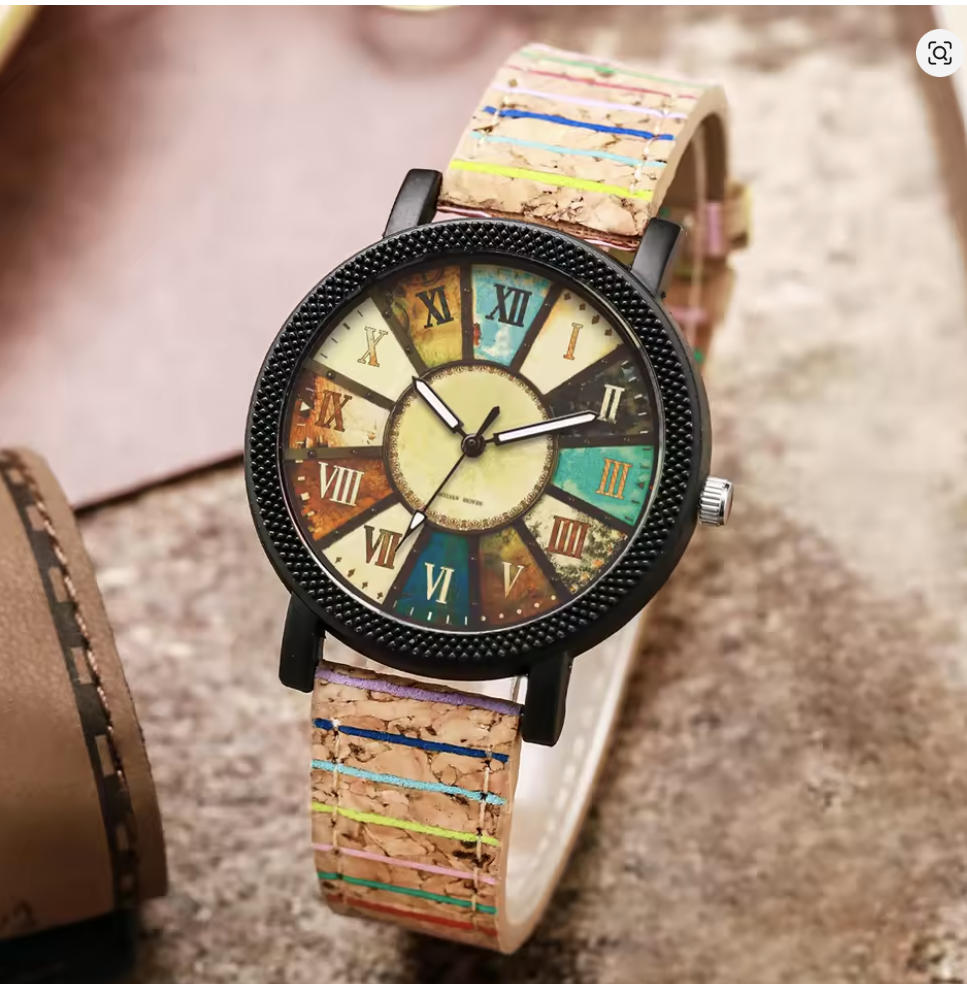 Damenuhr Lederband, Analog Quarzuhr , erdige Farben in 2 Varianten, Römische Zahlen