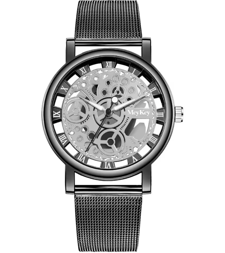 Skeleton Faux Mechanische Uhr im Metalldesign, 3 Varianten,