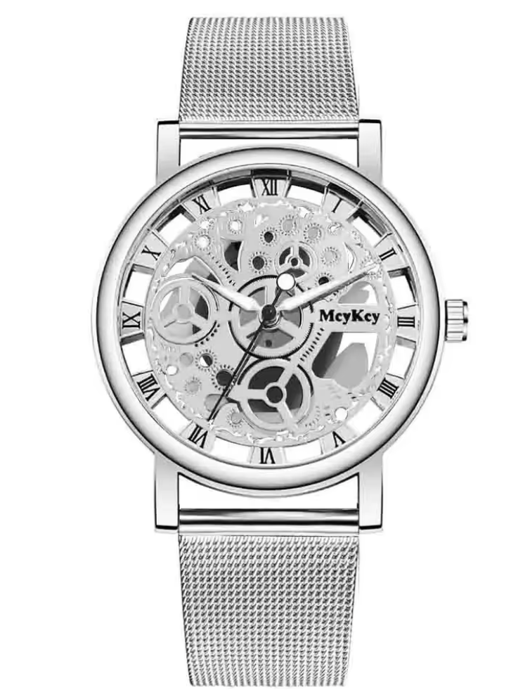Skeleton Faux Mechanische Uhr im Metalldesign, 3 Varianten,